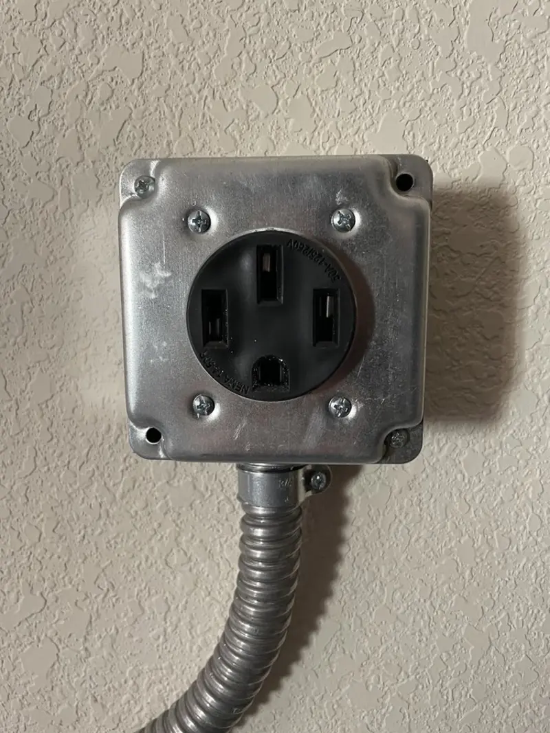 NEMA 14-50 outlet installed for Smart Home Electrical in Barbecue